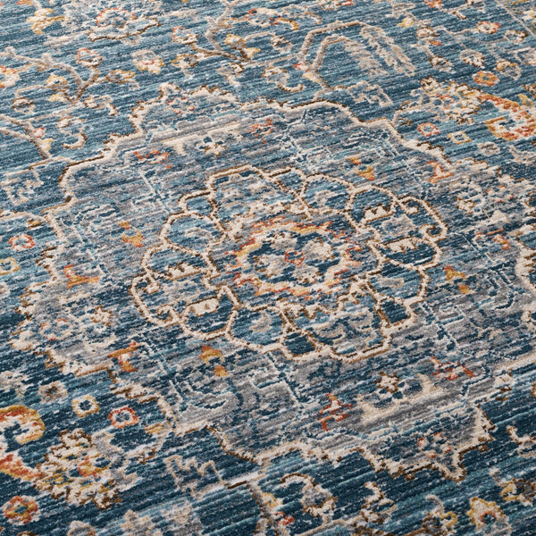 Safavieh Lrl Tranquil Hayden Blue & Ivory Area Rug, Power-Loomed Low-Profile 3/8" Pile, Durable Turkish Craftsmanship 5'-0" x 7'-0" LRL408M-5