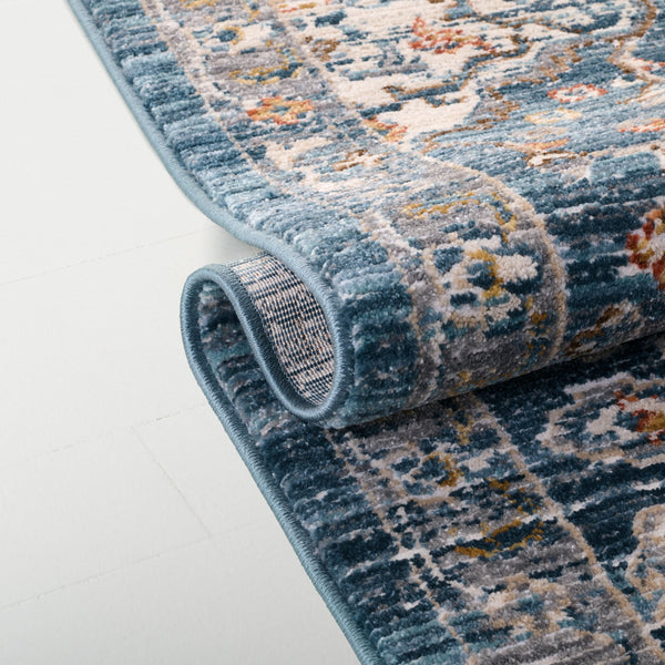 Safavieh Lrl Power-Loomed Turkish Runner In Calming Blue And Ivory – Low-Profile, Durable, Stain-Resistant Elegance 2'-0" x 8'-0" LRL408M-28