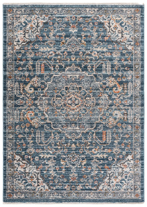 Safavieh Lrl Tranquil Hayden Blue & Ivory Area Rug, Power-Loomed Low-Profile 3/8" Pile, Durable Turkish Craftsmanship 5'-0" x 7'-0" LRL408M-5
