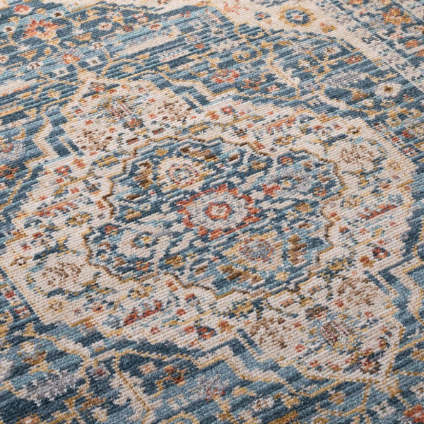 Safavieh Lrl Hayden Solid Blue Runner Rug Power Loomed in Turkey for Hallways and Entryways LRL410M-28