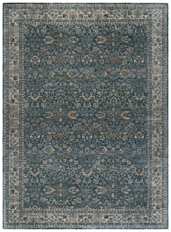 Safavieh Lrl Power Loomed Polyester Area Rug Traditional Medallion Blue Ivory Living Room 10'-0" x 13'-0" LRL570M-10