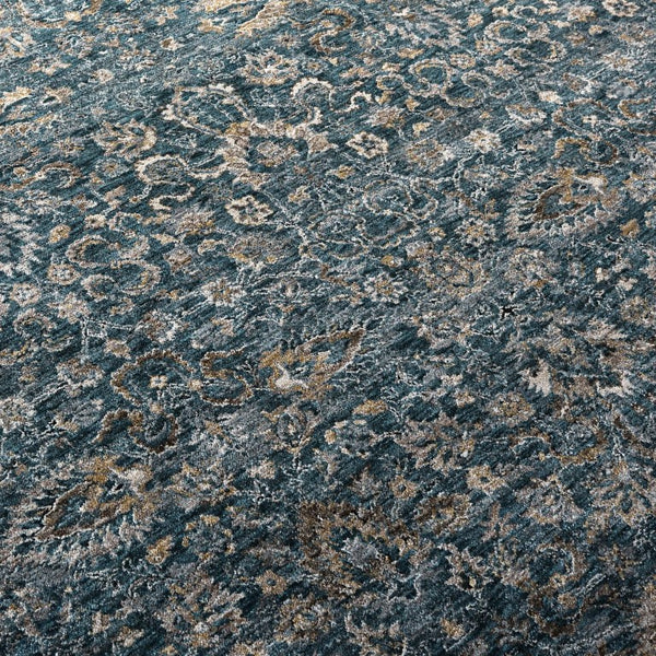 Safavieh Lrl Power Loomed Polyester Area Rug Traditional Medallion Blue Ivory Living Room 9'-0" x 12'-0" LRL570M-9