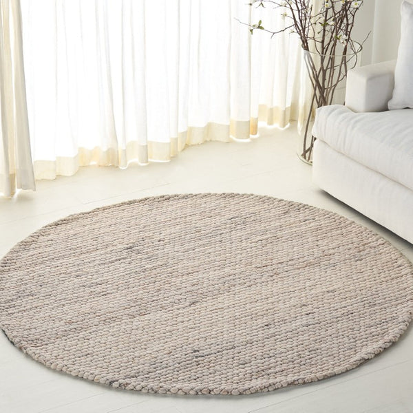 Safavieh Lrl Abram Handwoven Wool Runner Plush Beige Ivory Artisan Hallway Accent Rug 6'-0" x 6'-0" (Round) LRL6330A-6R