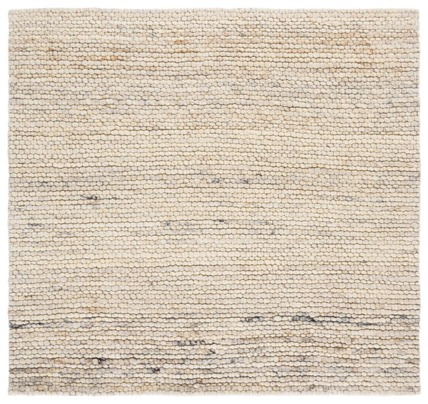 Safavieh Lrl Abram Handwoven Wool Runner Plush Beige Ivory Artisan Hallway Accent Rug 6'-0" x 6'-0" (Square) LRL6330A-6SQ