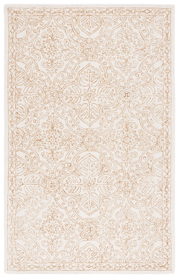 Safavieh Lrl Hand Tufted Wool Runner Rug Ivory Gold Oriental Floral Hallway Accent 5'-0" x 8'-0" LRL6603D-5