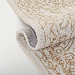 Safavieh Lrl Hand Tufted Wool Runner Rug Ivory Gold Oriental Floral Hallway Accent 5'-0" x 8'-0" LRL6603D-5