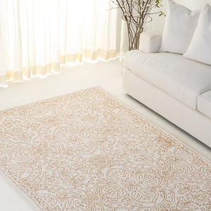 Safavieh Lrl Hand Tufted Wool Runner Rug Ivory Gold Oriental Floral Hallway Accent 6'-0" x 9'-0" LRL6603D-6
