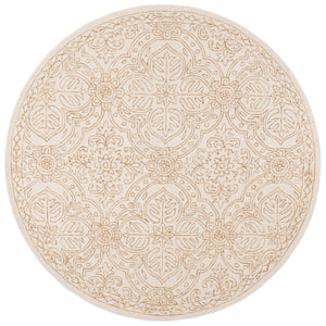 Safavieh Lrl Hand Tufted Wool Runner Rug Ivory Gold Oriental Floral Hallway Accent 7'-0" x 7'-0" - A LRL6603D-7R