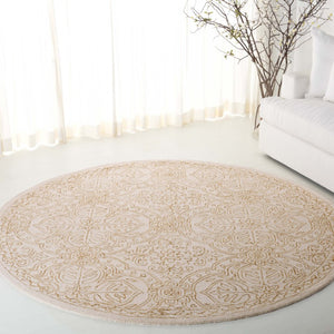 Safavieh Lrl Hand Tufted Wool Runner Rug Ivory Gold Oriental Floral Hallway Accent 7'-0" x 7'-0" - A LRL6603D-7R