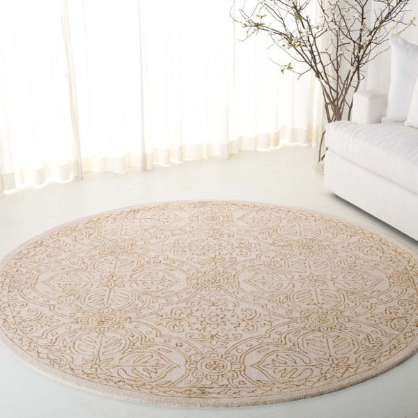Safavieh Lrl Hand Tufted Wool Runner Rug Ivory Gold Oriental Floral Hallway Accent 7'-0" x 7'-0" - A LRL6603D-7R