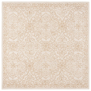 Safavieh Lrl Hand Tufted Wool Runner Rug Ivory Gold Oriental Floral Hallway Accent 7'-0" x 7'-0" - B LRL6603D-7SQ