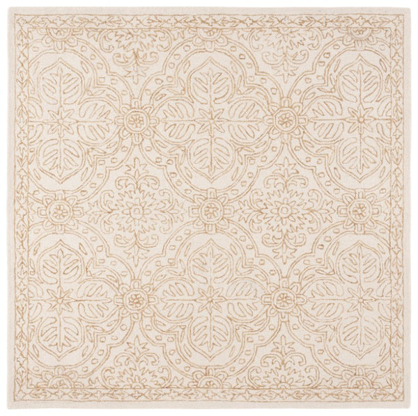 Safavieh Lrl Hand Tufted Wool Runner Rug Ivory Gold Oriental Floral Hallway Accent 7'-0" x 7'-0" - B LRL6603D-7SQ