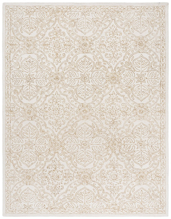 Safavieh Lrl Hand Tufted Wool Runner Rug Ivory Gold Oriental Floral Hallway Accent 8'-0" x 10'-0" LRL6603D-8