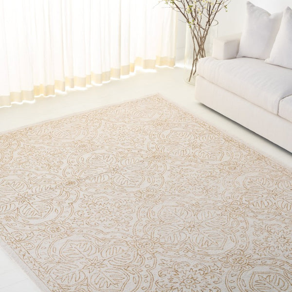 Safavieh Lrl Hand Tufted Wool Runner Rug Ivory Gold Oriental Floral Hallway Accent 8'-0" x 10'-0" LRL6603D-8