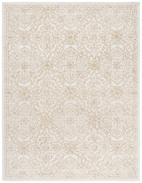 Safavieh Lrl Hand Tufted Wool Runner Rug Ivory Gold Oriental Floral Hallway Accent 8'-0" x 10'-0" LRL6603D-8