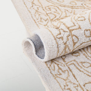 Safavieh Lrl Hand Tufted Wool Runner Rug Ivory Gold Oriental Floral Hallway Accent 8'-0" x 10'-0" LRL6603D-8