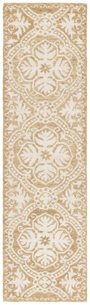 Safavieh Lauren Ralph Hand Tufted Wool Runner Oriental Hallway Rug in Gold Ivory 2'-3" x 8'-0" LRL6606D-28