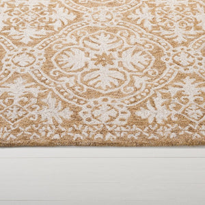 Safavieh Lauren Ralph Hand Tufted Wool Runner Oriental Hallway Rug in Gold Ivory 2'-3" x 8'-0" LRL6606D-28