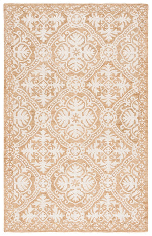 Safavieh Lauren Ralph Hand Tufted Wool Runner Oriental Hallway Rug in Gold Ivory 5'-0" x 8'-0" LRL6606D-5