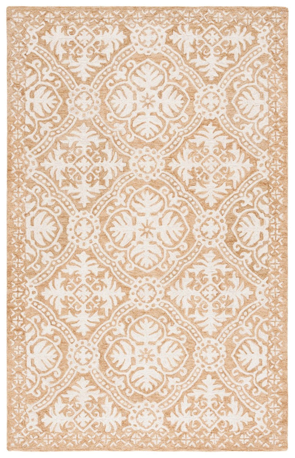 Safavieh Lauren Ralph Hand Tufted Wool Runner Oriental Hallway Rug in Gold Ivory 5'-0" x 8'-0" LRL6606D-5