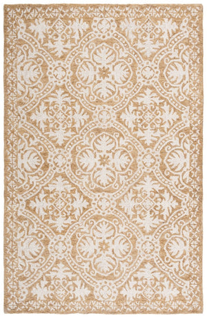 Safavieh Lauren Ralph Hand Tufted Wool Runner Oriental Hallway Rug in Gold Ivory 5'-0" x 8'-0" LRL6606D-5