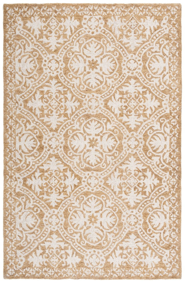 Safavieh Lauren Ralph Hand Tufted Wool Runner Oriental Hallway Rug in Gold Ivory 5'-0" x 8'-0" LRL6606D-5