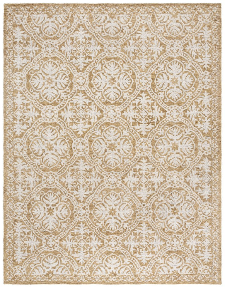 Safavieh Lauren Ralph Hand Tufted Wool Runner Oriental Hallway Rug in Gold Ivory 8'-0" x 10'-0" LRL6606D-8