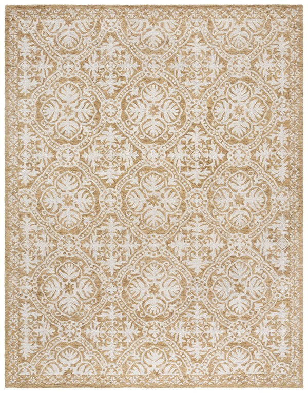 Safavieh Lauren Ralph Hand Tufted Wool Runner Oriental Hallway Rug in Gold Ivory 8'-0" x 10'-0" LRL6606D-8