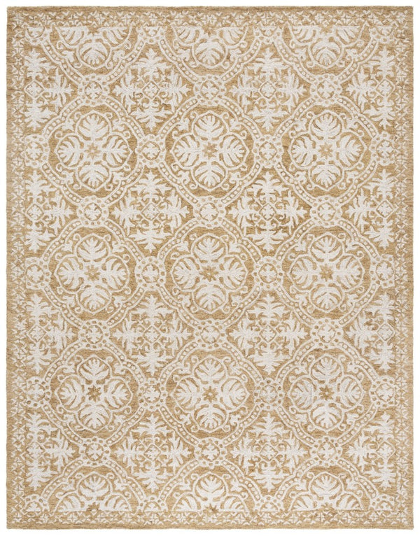 Safavieh Lauren Ralph Hand Tufted Wool Runner Oriental Hallway Rug in Gold Ivory 8'-0" x 10'-0" LRL6606D-8
