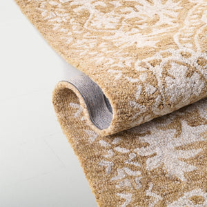 Safavieh Lauren Ralph Hand Tufted Wool Runner Oriental Hallway Rug in Gold Ivory 8'-0" x 10'-0" LRL6606D-8