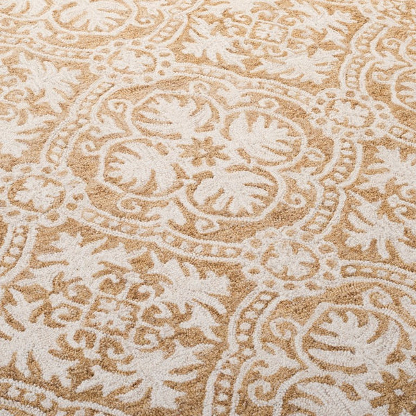 Safavieh Lauren Ralph Hand Tufted Wool Runner Oriental Hallway Rug in Gold Ivory 8'-0" x 10'-0" LRL6606D-8