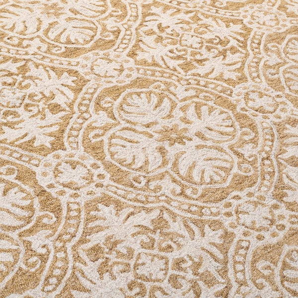 Safavieh Lauren Ralph Hand Tufted Wool Runner Oriental Hallway Rug in Gold Ivory 8'-0" x 10'-0" LRL6606D-8