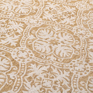 Safavieh Lauren Ralph Hand Tufted Wool Runner Oriental Hallway Rug in Gold Ivory 8'-0" x 10'-0" LRL6606D-8