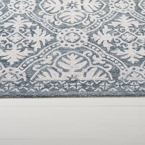 Safavieh Lauren Ralph Hand Tufted Wool Runner Oriental Hallway Rug in Silver Ivory Tones 2'-3" x 8'-0" LRL6606G-28