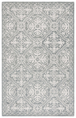 Safavieh Lauren Ralph Hand Tufted Wool Runner Oriental Hallway Rug in Silver Ivory Tones 5'-0" x 8'-0" LRL6606G-5
