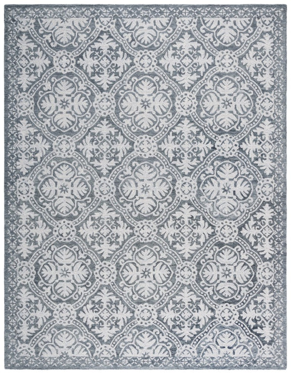 Safavieh Lauren Ralph Hand Tufted Wool Runner Oriental Hallway Rug in Silver Ivory Tones 8'-0" x 10'-0" LRL6606G-8