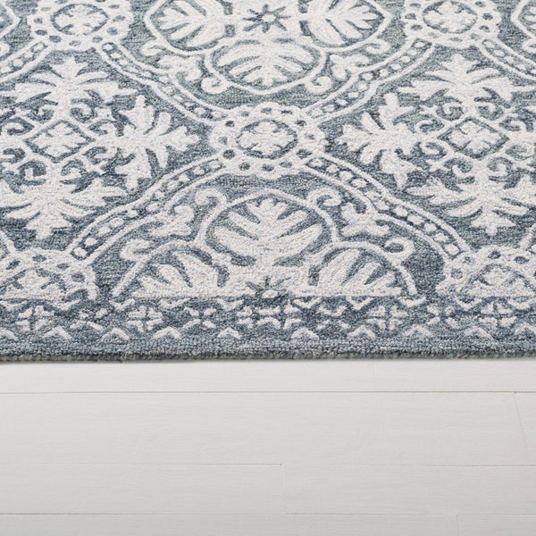 Safavieh Lauren Ralph Hand Tufted Wool Runner Oriental Hallway Rug in Silver Ivory Tones 8'-0" x 10'-0" LRL6606G-8