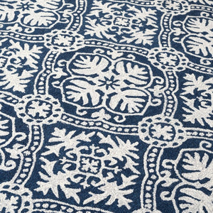 Safavieh Lauren Ralph Hand-Tufted Wool Runner Oriental Hallway Rug in Navy Blue Ivory 2'-3" x 8'-0" LRL6606M-28