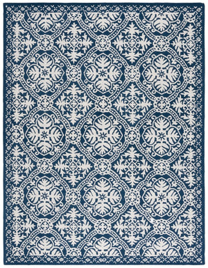 Safavieh Lauren Ralph Hand-Tufted Wool Runner Oriental Hallway Rug in Navy Blue Ivory 8'-0" x 10'-0" LRL6606M-8
