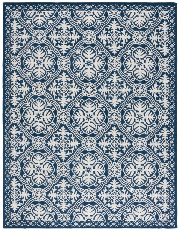 Safavieh Lauren Ralph Hand-Tufted Wool Runner Oriental Hallway Rug in Navy Blue Ivory 8'-0" x 10'-0" LRL6606M-8
