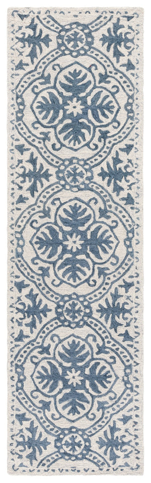 Safavieh Lauren Hand‑Tufted Wool Rug Navy Ivory Floral Motif—Low‑Profile, Durable 6X9 Area Accent Rug 6'-0" x 9'-0" LRL6606N-6