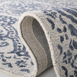Safavieh Lauren Hand‑Tufted Wool Rug Navy Ivory Floral Motif—Low‑Profile, Durable 6X9 Area Accent Rug 6'-0" x 9'-0" LRL6606N-6