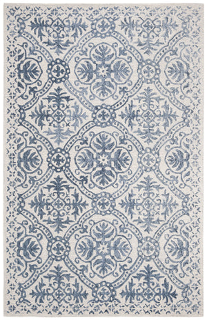 Safavieh Lauren Hand‑Tufted Wool Rug Navy Ivory Floral Motif—Low‑Profile, Durable 6X9 Area Accent Rug 6'-0" x 9'-0" LRL6606N-6