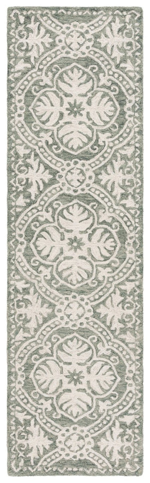 Safavieh Lauren Ralph Hand Tufted Wool Runner Sage Ivory Oriental Hallway Entryway Rug 2'-3" x 8'-0" LRL6606W-28