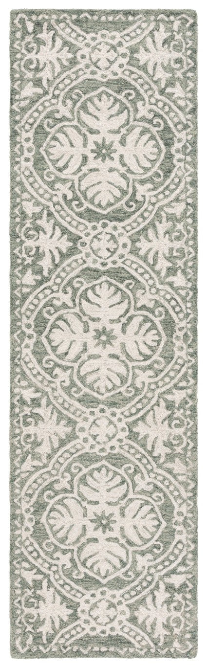 Safavieh Lauren Ralph Hand Tufted Wool Runner Sage Ivory Oriental Hallway Entryway Rug 2'-3" x 8'-0" LRL6606W-28