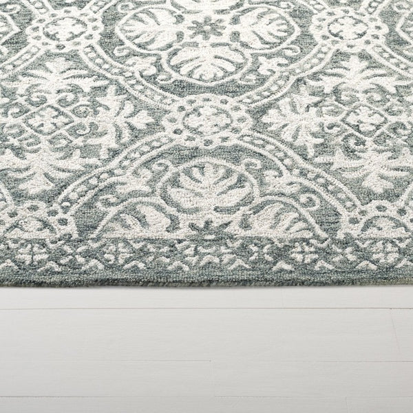 Safavieh Lauren Ralph Hand Tufted Wool Runner Sage Ivory Oriental Hallway Entryway Rug 4'-0" x 6'-0" LRL6606W-4