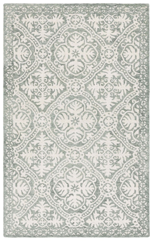 Safavieh Lauren Ralph Hand Tufted Wool Runner Sage Ivory Oriental Hallway Entryway Rug 5'-0" x 8'-0" LRL6606W-5