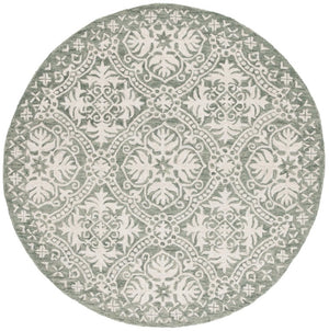 Safavieh Lauren Ralph Hand Tufted Wool Runner Sage Ivory Oriental Hallway Entryway Rug 6'-0" x 6'-0" LRL6606W-6R