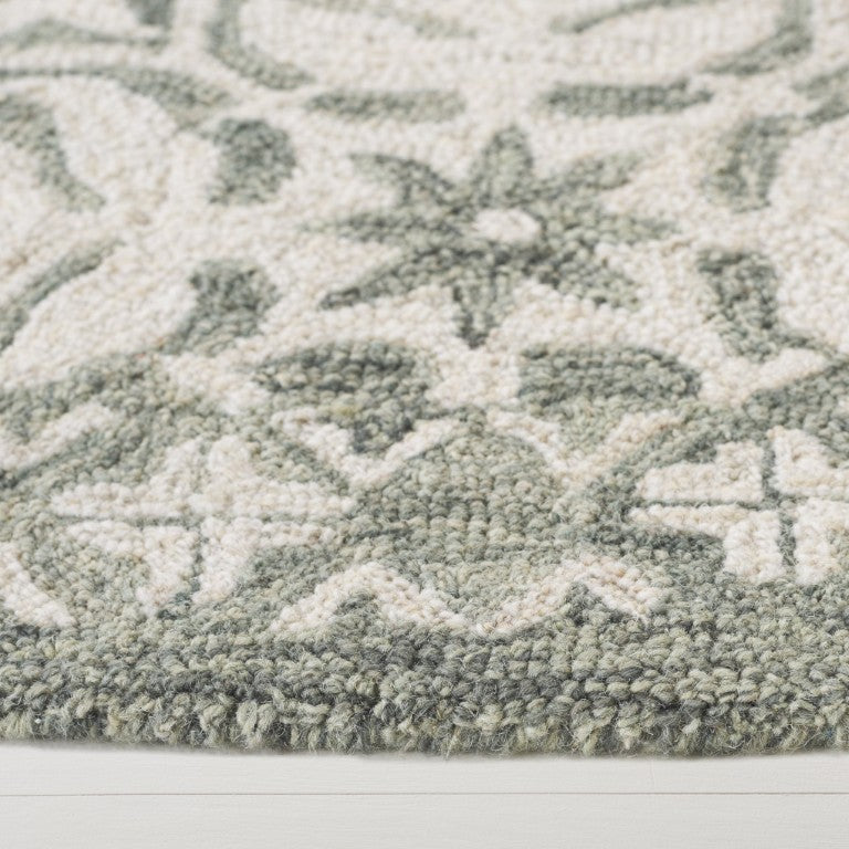 Safavieh Lauren Ralph Hand Tufted Wool Runner Sage Ivory Oriental Hallway Entryway Rug 6'-0" x 6'-0" LRL6606W-6R