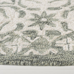 Safavieh Lauren Ralph Hand Tufted Wool Runner Sage Ivory Oriental Hallway Entryway Rug 6'-0" x 6'-0" LRL6606W-6R